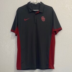 Nike Men's Dark Gray and Red Polo Shirt